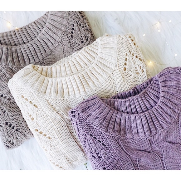 NEW! Puff Sleeve Off Shoulder Loose Knit Sweater - Picture 7 of 8